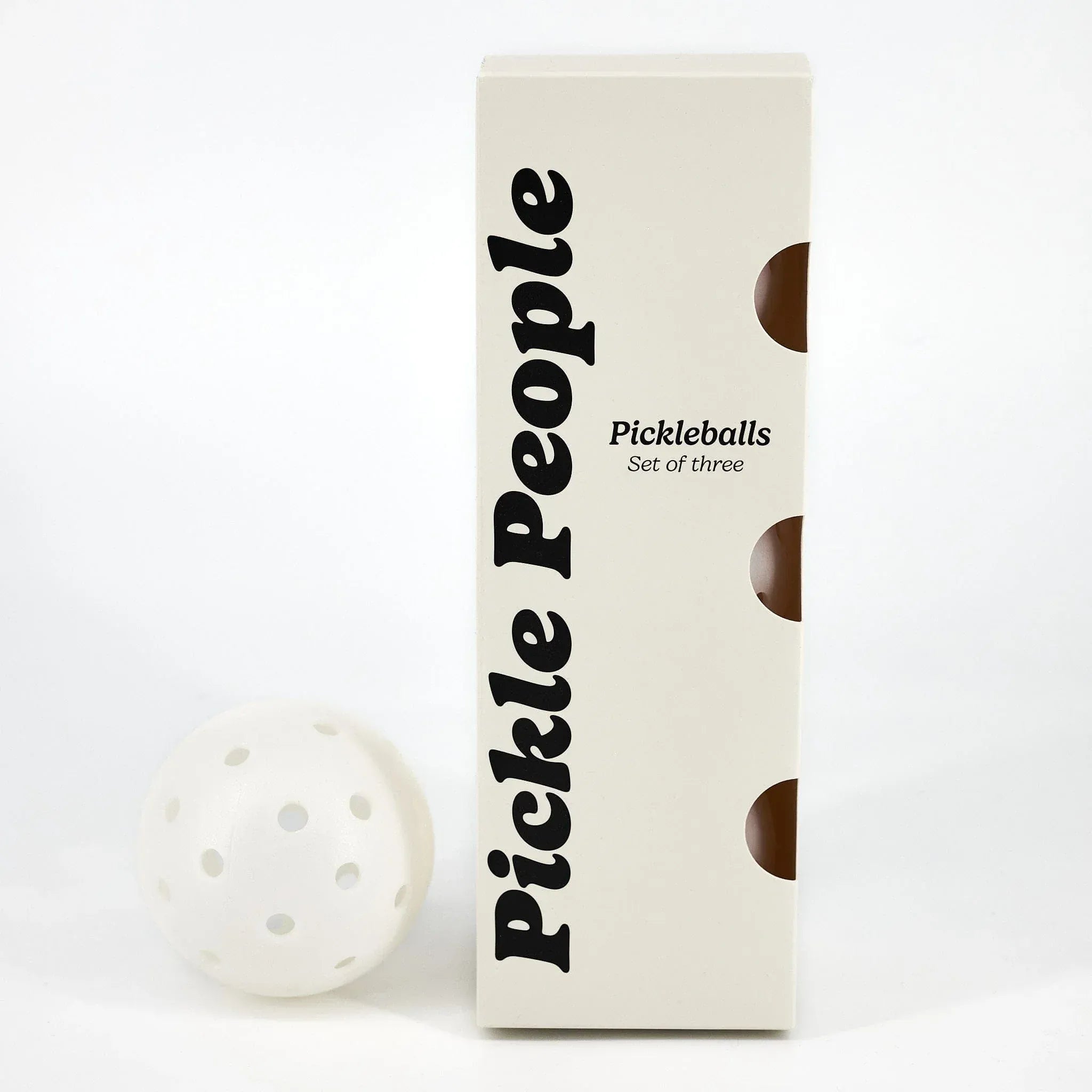 Outdoor White Pickleballs | 40 Holes | Set of 3