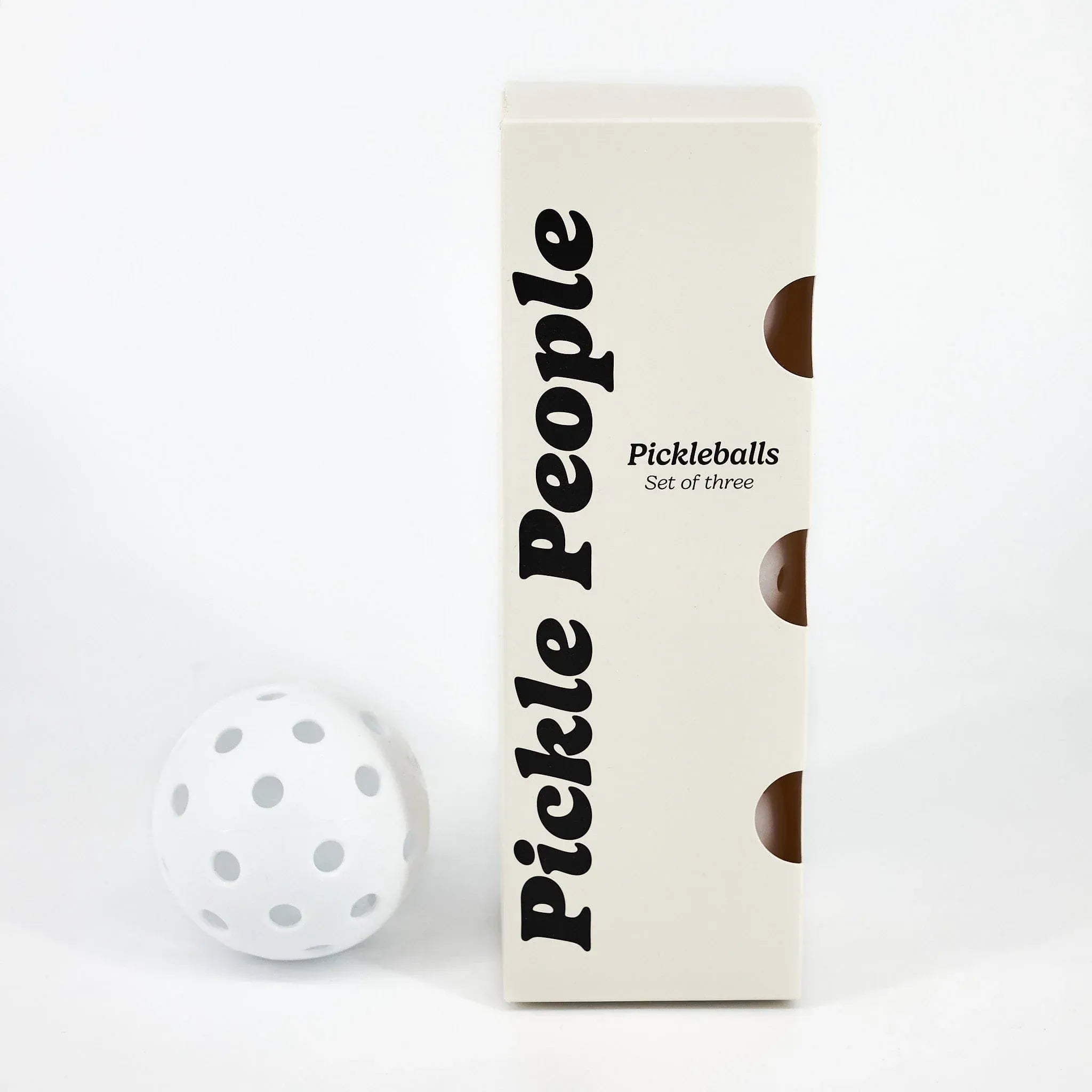 Hybrid White Pickleballs | 40 Holes | Set of 3